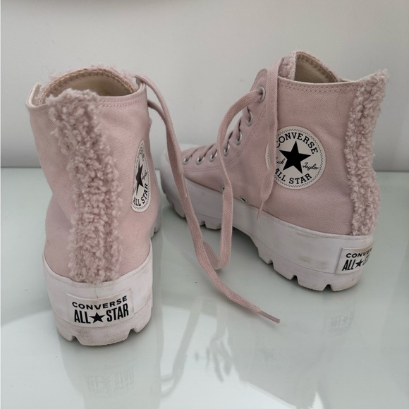 Converse Chuck Taylor Lugged Lug Sole Sherpa Hi Top Pink Sneaker Shoe -Size 8 - Picture 3 of 5